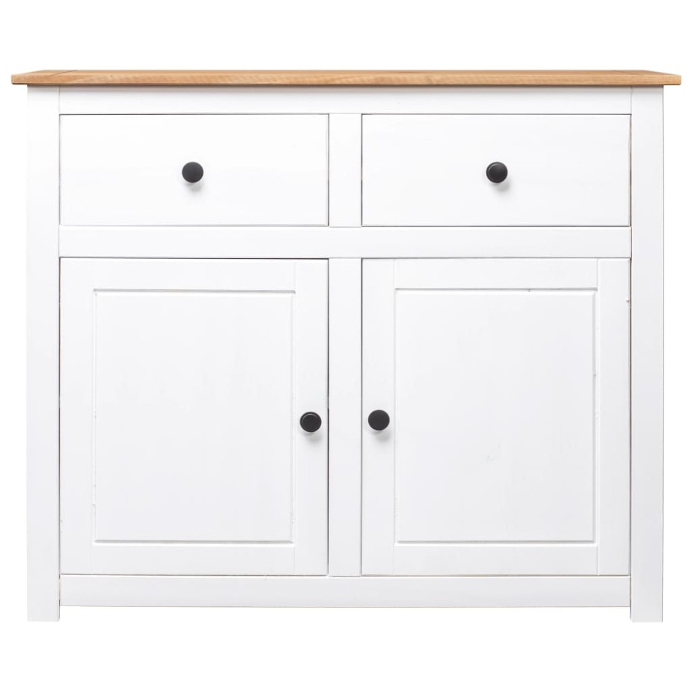 vidaXL Servantă, alb, 93x40x80 cm, lemn masiv pin, gama Panama