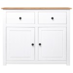 vidaXL Servantă, alb, 93x40x80 cm, lemn masiv pin, gama Panama vidaXL Servantă, alb, 93x40x80 cm, lemn masiv pin, gama Panama