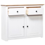 vidaXL Servantă, alb, 93x40x80 cm, lemn masiv pin, gama Panama vidaXL Servantă, alb, 93x40x80 cm, lemn masiv pin, gama Panama
