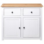 vidaXL Servantă, alb, 93x40x80 cm, lemn masiv pin, gama Panama vidaXL Servantă, alb, 93x40x80 cm, lemn masiv pin, gama Panama