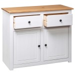 vidaXL Servantă, alb, 93x40x80 cm, lemn masiv pin, gama Panama vidaXL Servantă, alb, 93x40x80 cm, lemn masiv pin, gama Panama