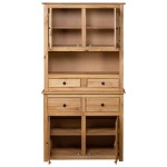 vidaXL Bufet înalt, 93x40,5x180 cm, lemn masiv pin, gama Panama