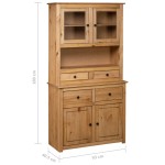 vidaXL Bufet înalt, 93x40,5x180 cm, lemn masiv pin, gama Panama