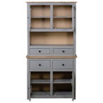vidaXL Bufet înalt, gri, 93x40,5x180 cm, lemn masiv pin gama Panama vidaXL Bufet înalt, gri, 93x40,5x180 cm, lemn masiv pin gama Panama