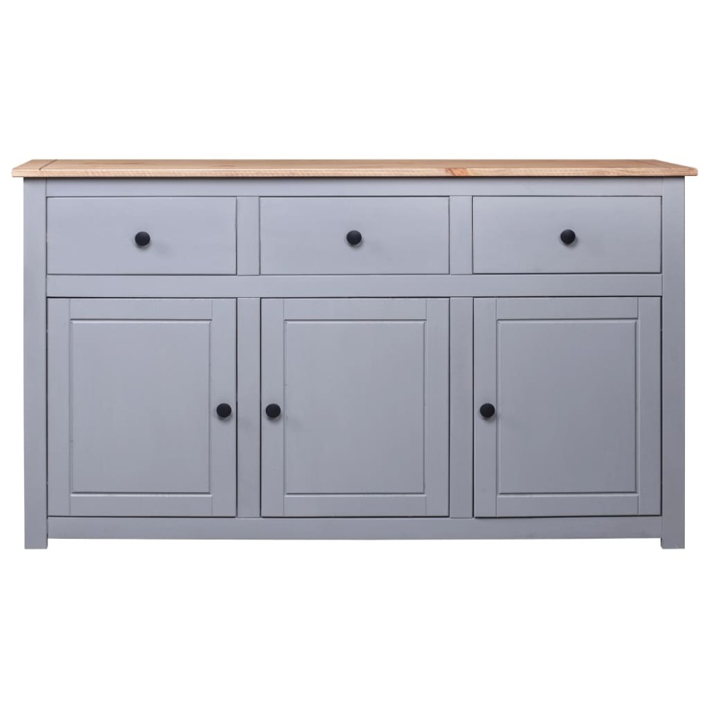 vidaXL Servantă, gri, 135 x 40 x 80 cm, lemn masiv pin, gama Panama