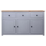 vidaXL Servantă, gri, 135 x 40 x 80 cm, lemn masiv pin, gama Panama