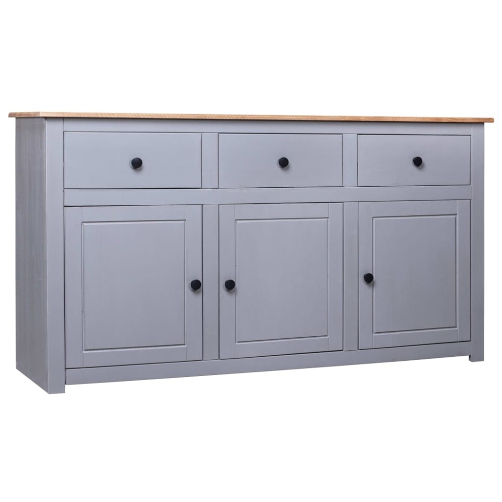 vidaXL Servantă, gri, 135 x 40 x 80 cm, lemn masiv pin, gama Panama