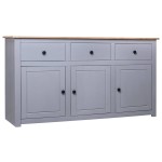 vidaXL Servantă, gri, 135 x 40 x 80 cm, lemn masiv pin, gama Panama
