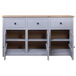 vidaXL Servantă, gri, 135 x 40 x 80 cm, lemn masiv pin, gama Panama