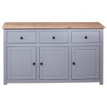 vidaXL Servantă, gri, 135 x 40 x 80 cm, lemn masiv pin, gama Panama