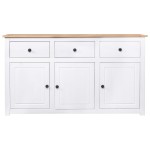 vidaXL Servantă, alb, 135 x 40 x 80 cm, lemn masiv de pin, gama Panama