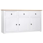 vidaXL Servantă, alb, 135 x 40 x 80 cm, lemn masiv de pin, gama Panama
