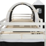 vidaXL Cadru pat etajat copii cu tobogan & scară 97x208cm lemn de pin vidaXL Cadru pat etajat copii cu tobogan & scară 97x208cm lemn de pin