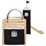 vidaXL Cadru pat etajat copii cu tobogan & scară 97x208cm lemn de pin vidaXL Cadru pat etajat copii cu tobogan & scară 97x208cm lemn de pin