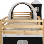 vidaXL Cadru pat etajat copii cu tobogan & scară 97x208cm lemn de pin vidaXL Cadru pat etajat copii cu tobogan & scară 97x208cm lemn de pin