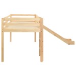 vidaXL Cadru pat copii etajat cu tobogan & scară 97x208cm lemn de pin