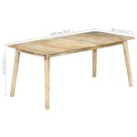 vidaXL Masă de bucătărie, 180 x 90 x 76 cm, lemn masiv de mango vidaXL Masă de bucătărie, 180 x 90 x 76 cm, lemn masiv de mango