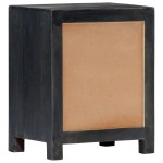 vidaXL Noptieră sculptată manual, gri, 40x30x50 cm, lemn masiv mango