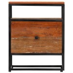 vidaXL Noptieră, 40 x 30 x 50 cm, lemn masiv reciclat și oțel vidaXL Noptieră, 40 x 30 x 50 cm, lemn masiv reciclat și oțel