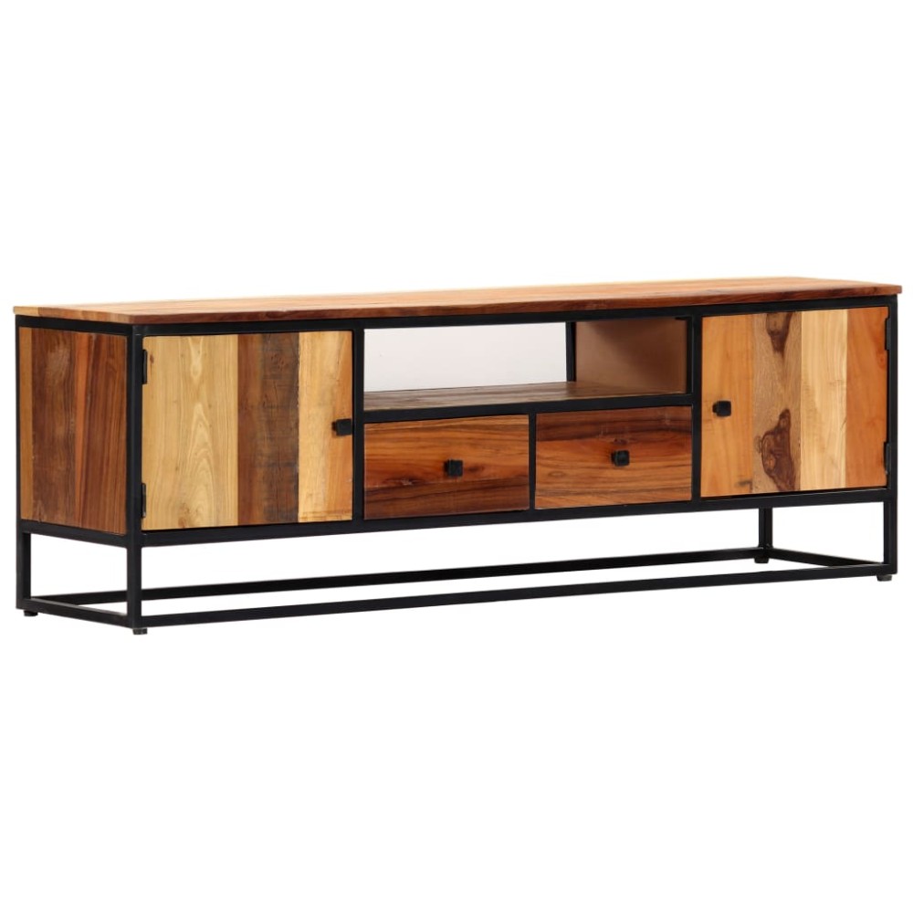 vidaXL Comodă TV, 120 x 30 x 40 cm, lemn masiv reciclat și oțel