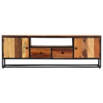 vidaXL Comodă TV, 120 x 30 x 40 cm, lemn masiv reciclat și oțel