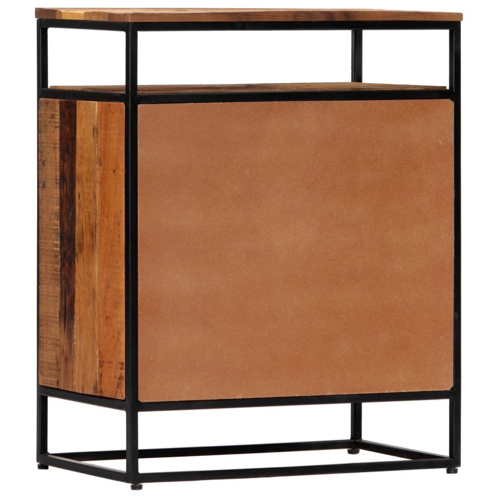 vidaXL Dulap lateral, 60 x 35 x 76 cm, lemn masiv reciclat și oțel