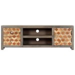 vidaXL Comodă TV, gri, 120 x 30 x 40 cm, lemn masiv de mango vidaXL Comodă TV, gri, 120 x 30 x 40 cm, lemn masiv de mango