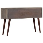 vidaXL Masă consolă, gri, 120x35x75 cm, lemn masiv de mango nefinisat