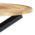 vidaXL Masă de bucătărie, 120 x 76 cm, lemn masiv de mango, rotund