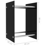 vidaXL Rastel lemne de foc, negru, 40 x 35 x 60 cm, sticlă vidaXL Rastel lemne de foc, negru, 40 x 35 x 60 cm, sticlă