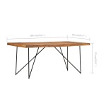 vidaXL Masă de bucătărie, 180 x 90 x 76 cm, lemn masiv de acacia vidaXL Masă de bucătărie, 180 x 90 x 76 cm, lemn masiv de acacia