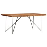 vidaXL Masă de bucătărie, 180 x 90 x 76 cm, lemn masiv de acacia vidaXL Masă de bucătărie, 180 x 90 x 76 cm, lemn masiv de acacia
