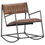 vidaXL Scaun balansoar, maro deschis, piele naturală vidaXL Scaun balansoar, maro deschis, piele naturală
