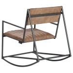 vidaXL Scaun balansoar, maro deschis, piele naturală vidaXL Scaun balansoar, maro deschis, piele naturală