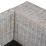 vidaXL Canapea cu 2 locuri cu perne, gri, ratan natural