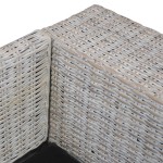 vidaXL Canapea de 3 locuri cu perne, gri, ratan natural