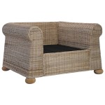 vidaXL Fotoliu cu perne, culoare naturală, ratan vidaXL Fotoliu cu perne, culoare naturală, ratan