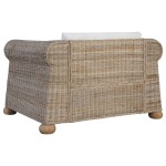 vidaXL Fotoliu cu perne, culoare naturală, ratan vidaXL Fotoliu cu perne, culoare naturală, ratan