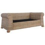 vidaXL Canapea cu 2 locuri cu perne, culoare naturală, ratan vidaXL Canapea cu 2 locuri cu perne, culoare naturală, ratan