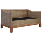 vidaXL Canapea cu 2 locuri cu perne, culoare naturală, ratan vidaXL Canapea cu 2 locuri cu perne, culoare naturală, ratan