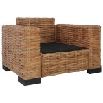 vidaXL Fotoliu cu perne, culoare naturală, ratan vidaXL Fotoliu cu perne, culoare naturală, ratan