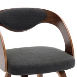 vidaXL Scaune de bucătărie, 2 buc, gri închis, lemn curbat și textil