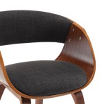 vidaXL Scaun de bucătărie, gri, lemn curbat și material textil