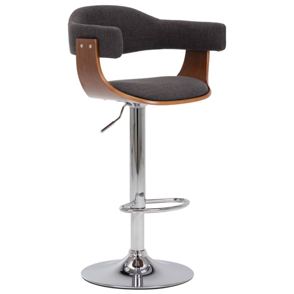 vidaXL Scaune de bar, 2 buc., gri, lemn curbat și material textil