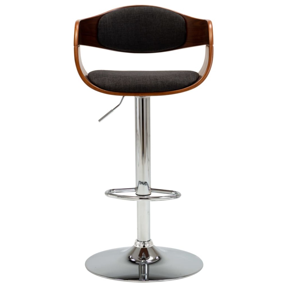 vidaXL Scaun de bar, gri, lemn curbat și material textil