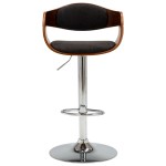 vidaXL Scaun de bar, gri, lemn curbat și material textil vidaXL Scaun de bar, gri, lemn curbat și material textil