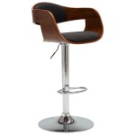 vidaXL Scaun de bar, gri, lemn curbat și material textil vidaXL Scaun de bar, gri, lemn curbat și material textil