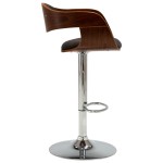 vidaXL Scaun de bar, gri, lemn curbat și material textil vidaXL Scaun de bar, gri, lemn curbat și material textil