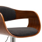 vidaXL Scaun de bar, gri, lemn curbat și material textil vidaXL Scaun de bar, gri, lemn curbat și material textil
