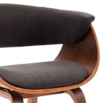 vidaXL Scaun de bucătărie, gri, lemn curbat și material textil